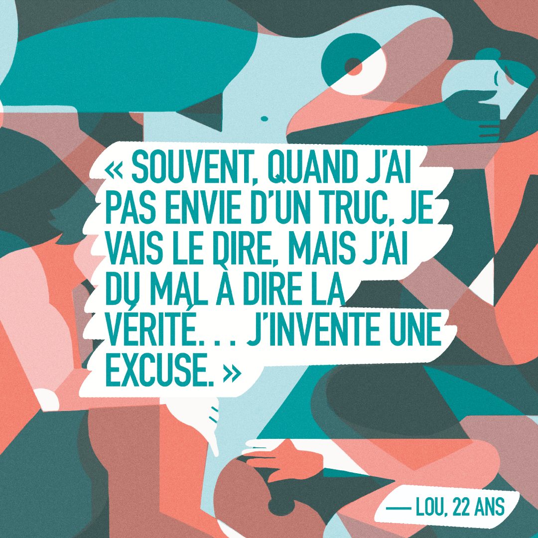Panneau citant Lou, 22 ans, sur le consentement
