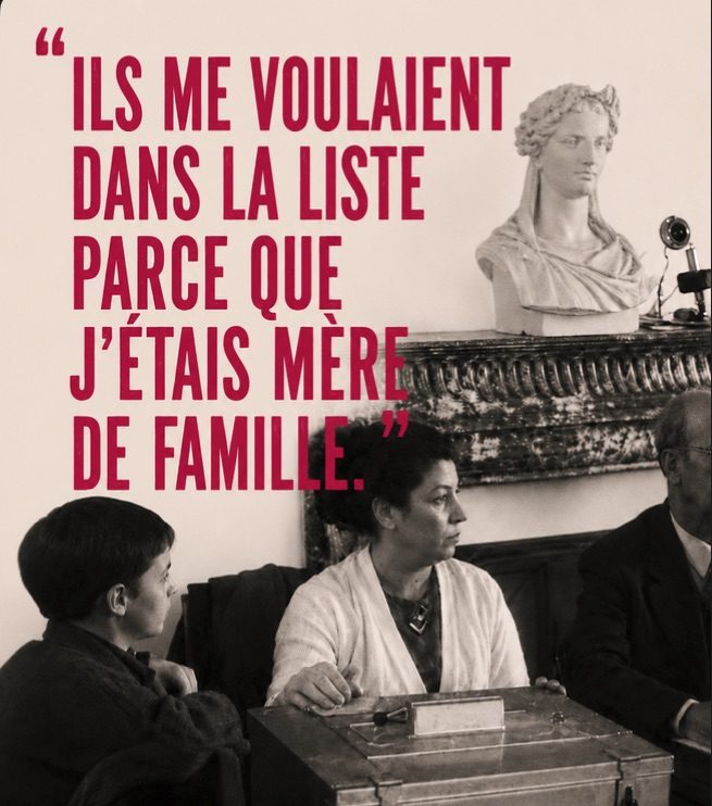 Panneau « Ils me voulaient dans la liste parce que j'étais mère de famille »