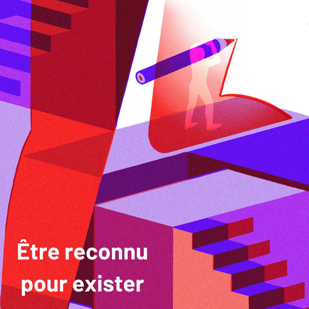 Panneau illustré « Être reconnu pour exister »